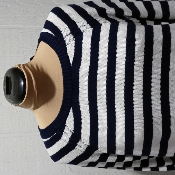 NWT Nautical sweater navy blue and white long sleeve side button XL - Picture 5 of 13